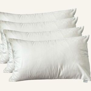 Thymo 100% Cotton Lumbar Pillow Covers 20" x 12" 4 Pack No Insert Beige